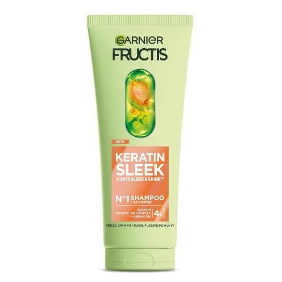 Fructis Keratin Sleek Shampoo Szampon do włosów suchych i puszących się