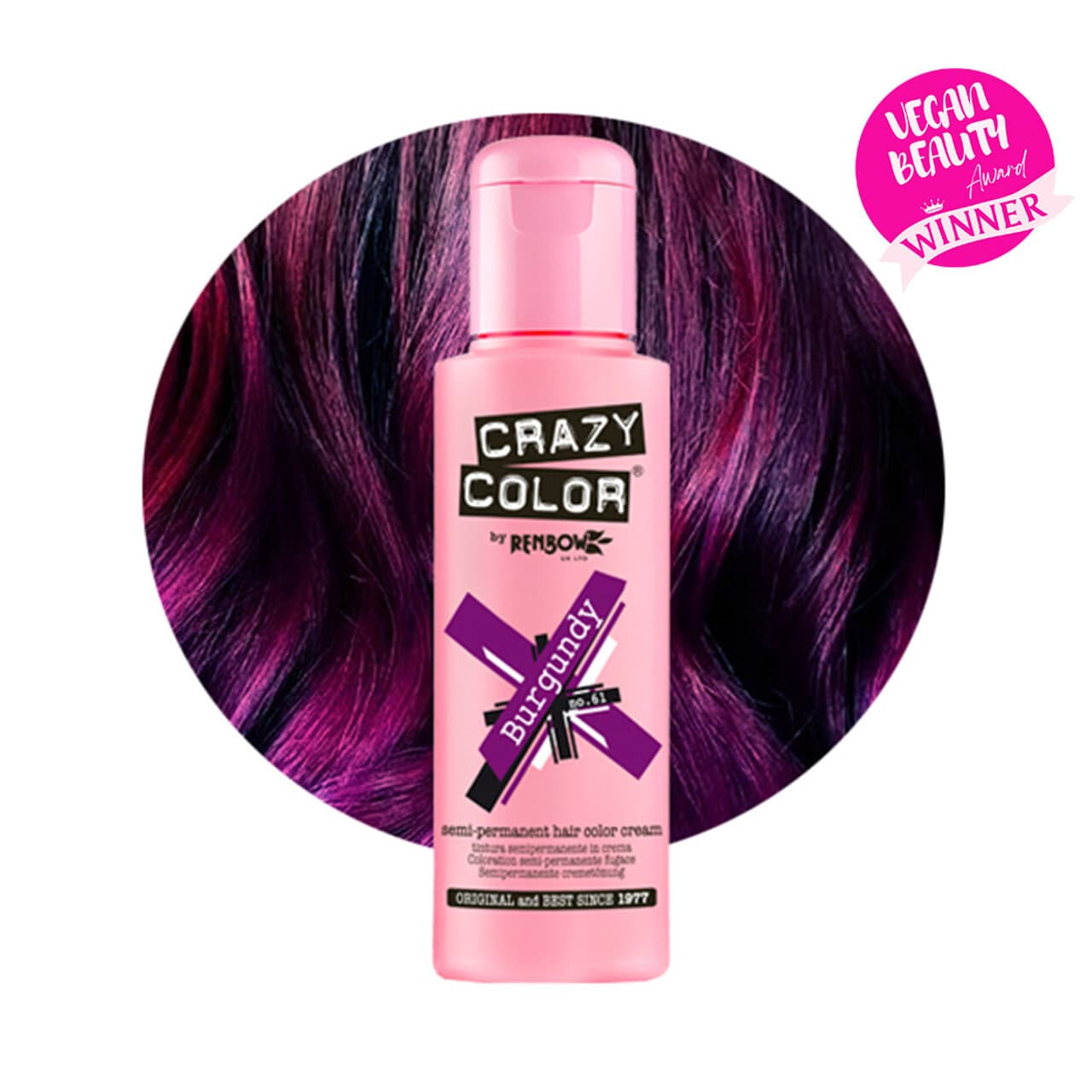 Color, toner odżywczy do włosów, Burgundy – fioletowo czerwony, nr 61