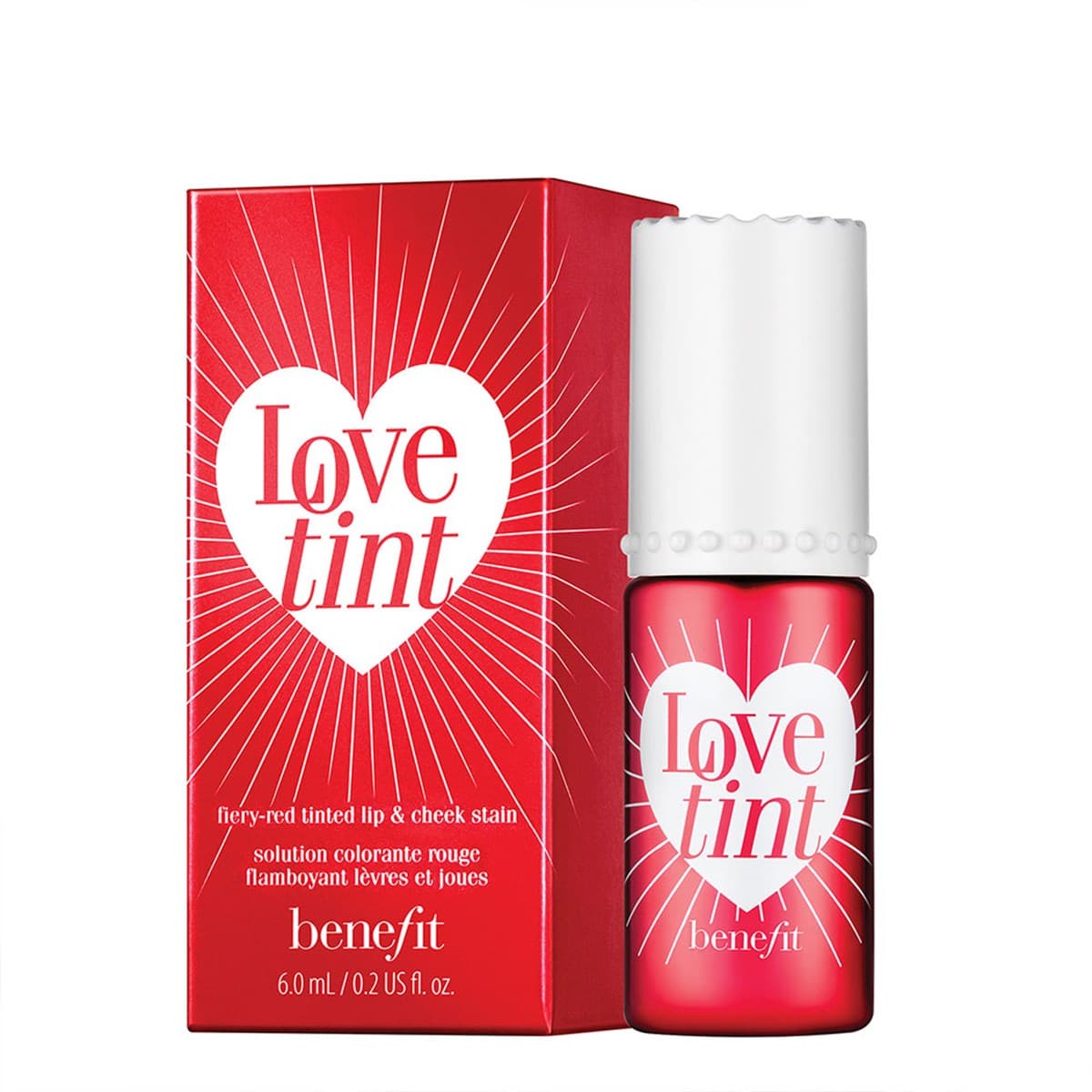 Lovetint Cheek & Lip Stain róż w płynie do ust i policzków Ognistoczerwony
