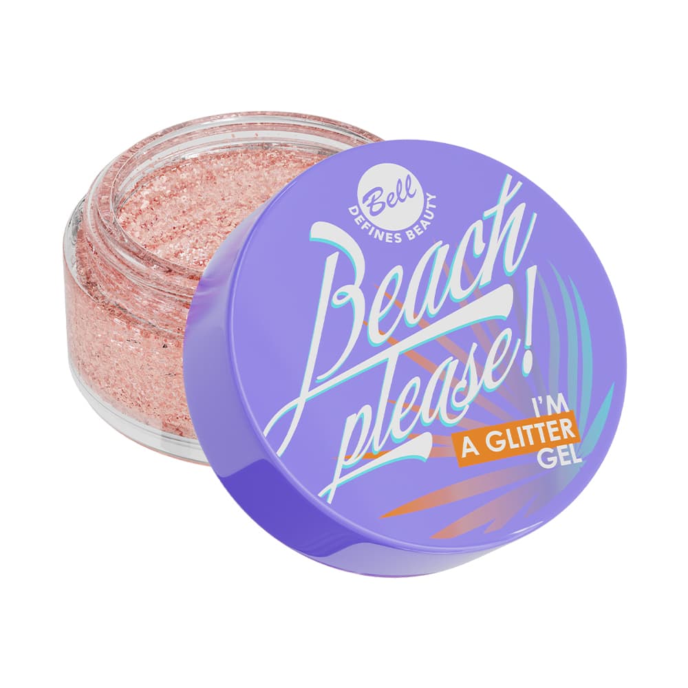 Beach Please, żelowy rozświetlacz do twarzy i ciała, I'm a glitter gel 001