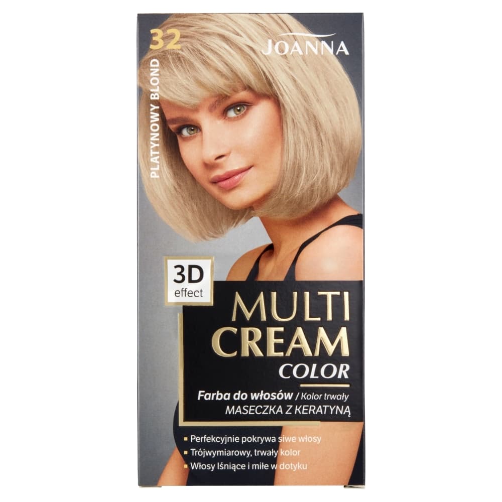 Multi Cream Color Efekt 3D Trwała Farba Do Włosów 32 Platynowy Blond