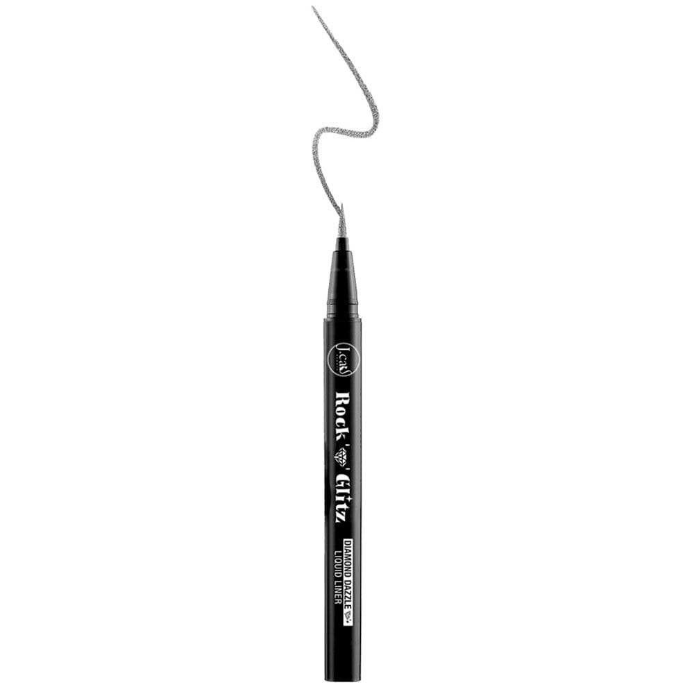 Rock and Glitz Diamond Dazzle Liquid Liner, połyskujący eyeliner w pisaku, Platinum pop