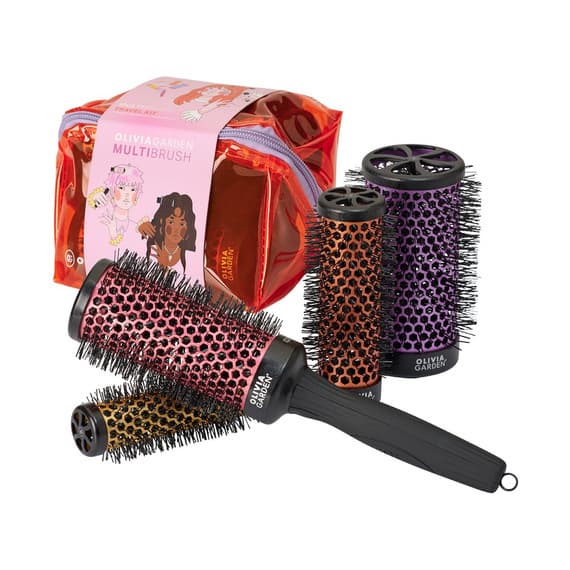 Multibrush Travel Kit, zestaw podróżny 4w1, szczotka do włosów z wymiennymi końcówkami