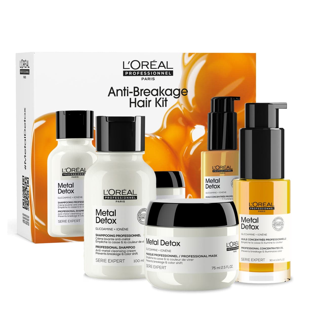 Loreal Metal Detox, zestaw po koloryzacji i dekoloryzacji, szampon + maska + olejek