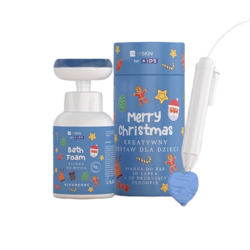 Kids Merry Christmas kreatywny zestaw dla dzieci niebieska pianka do mycia Jagodowa + długopis 3D