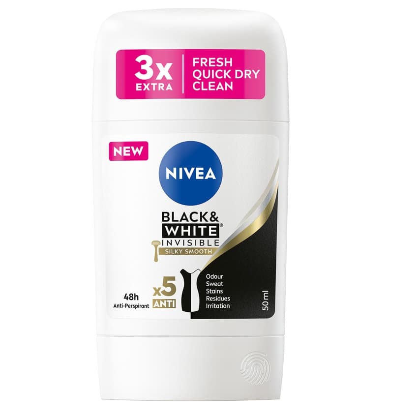Women Black&White Invisilble 48H Silky Smooth Antyperspirant sztyft