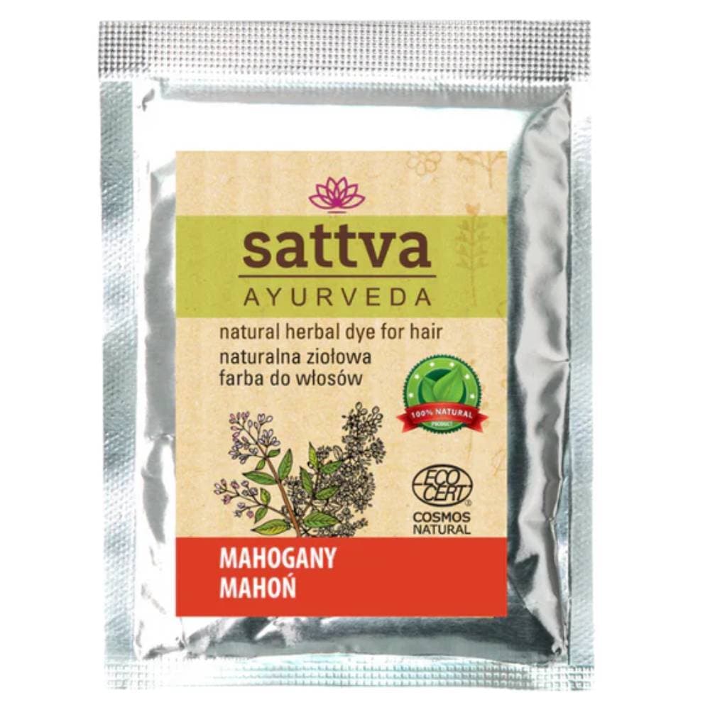 Sattva Natural Herbal Dye for Hair naturalna ziołowa farba do włosów Mahogany