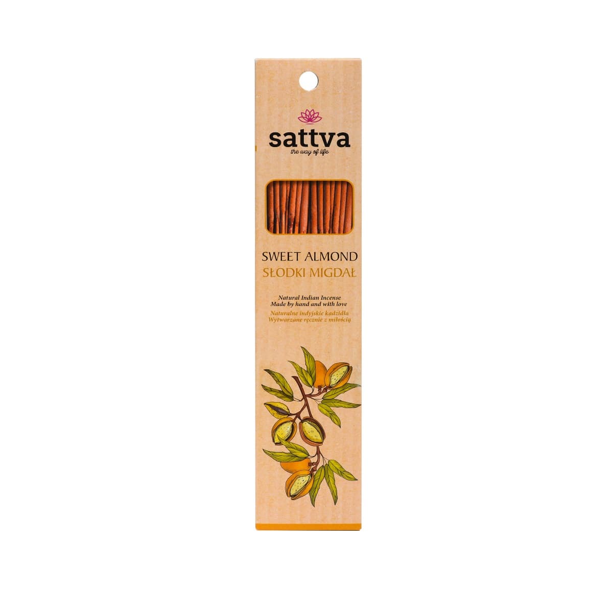 Sattva Natural Indian Incense naturalne indyjskie kadzidełko Słodki Migdał