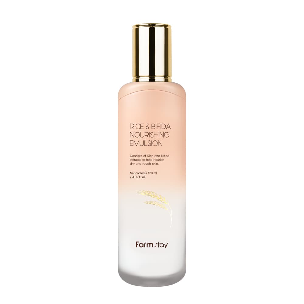 FarmStay Rice & Bifida Nourishing Emulsion odżywcza emulsja do twarzy z ryżem i fermentami