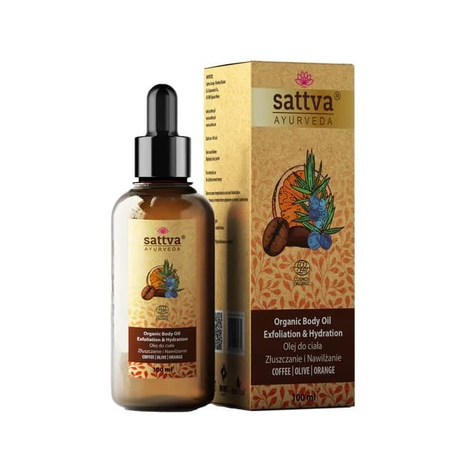 Sattva Organic Body Oil organiczny olejek do masażu ciała Kawa i Pomarańcza