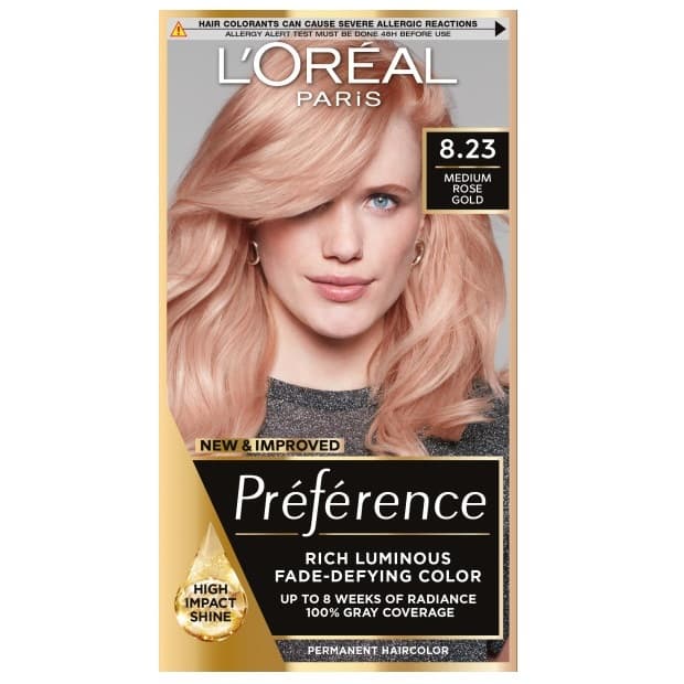 Loreal Preference Farba do włosów - 8.23 Santorini Jasny Blond Opalizująco-Złocisty (2x +)