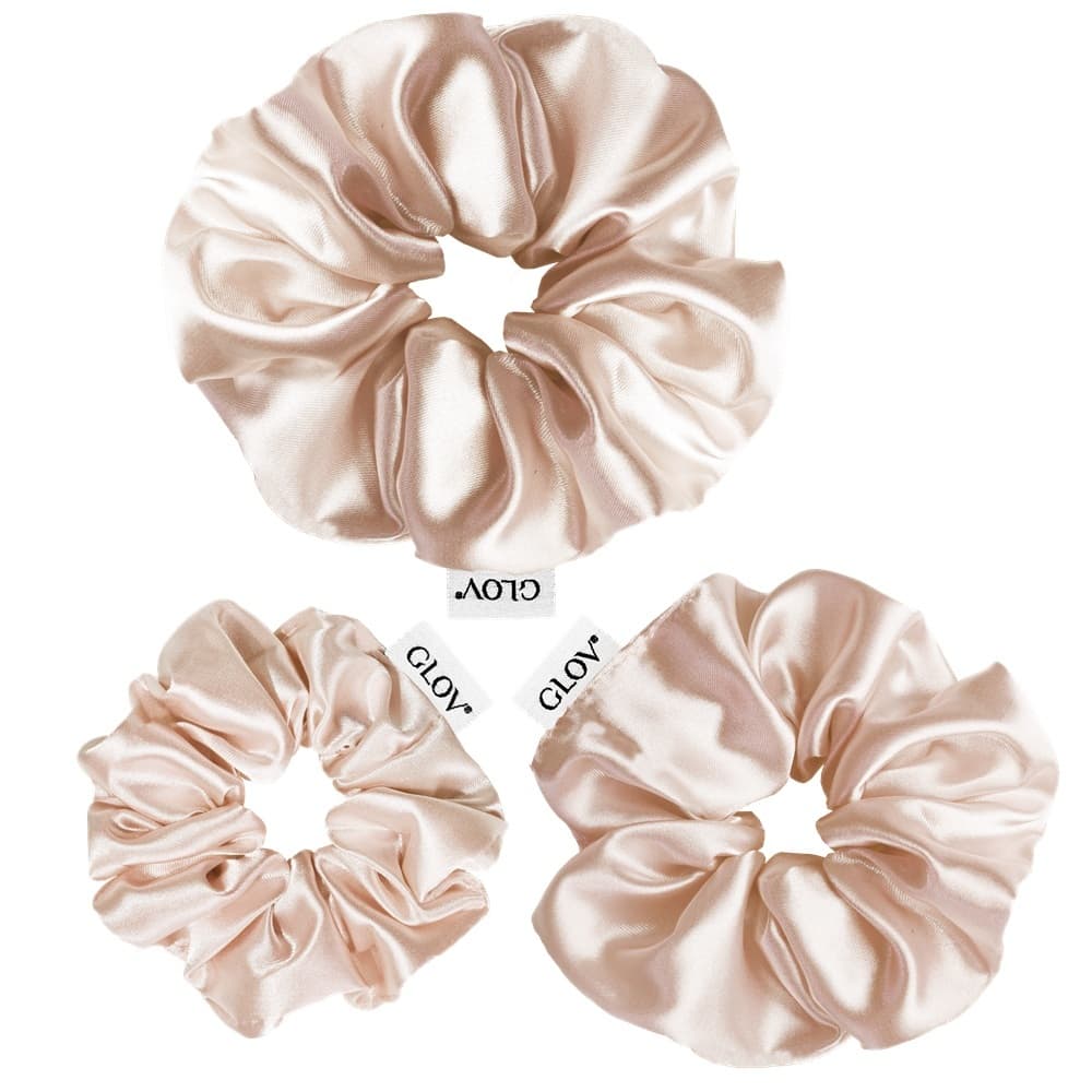 Satin Scrunchies gumki do włosów S/M/L Champagne