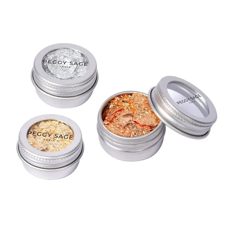 Sage, zestaw folii do zdobień w płatkach do paznokci, gold / silver / copper