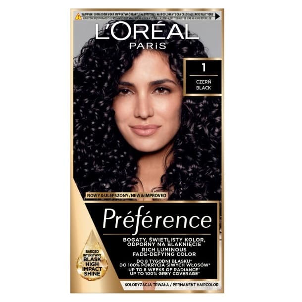 Loreal Preference Farba do włosów - 1 Czerń (2x +)