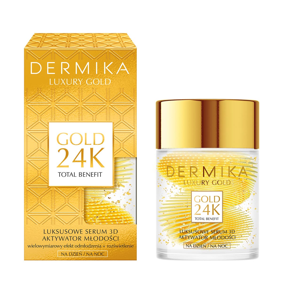 Luxury Gold 24K, luksusowe serum 3D na dzień i na noc