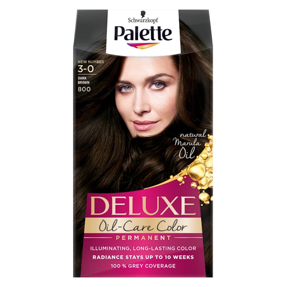Deluxe, farba do włosów permanentna 800 Ciemny Brąz