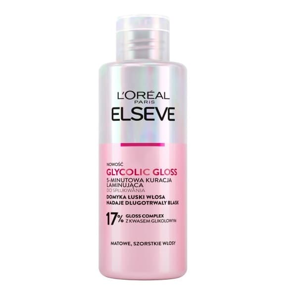 Loreal Elseve Glycolic Gloss 5-minutowa kuracja laminująca do spłukiwania do włosów matowych, szorstkich