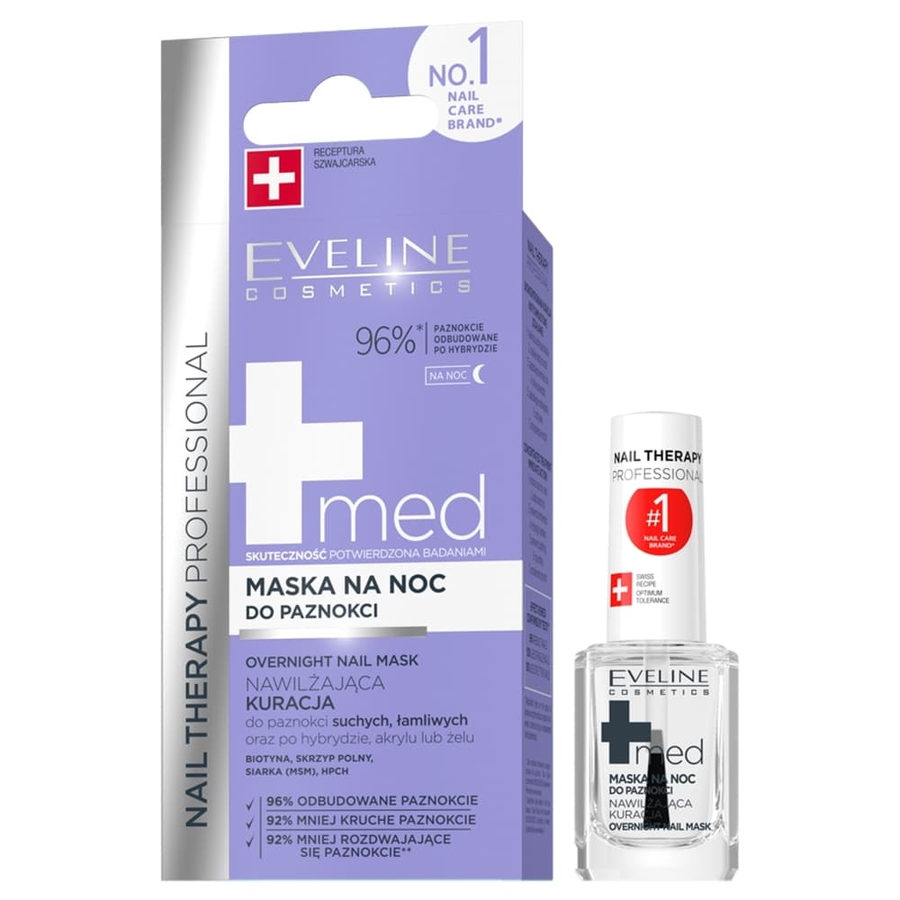Eveline Nail Therapy Professional, med+ maska do paznokci na noc