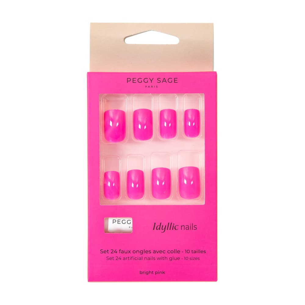 Sage, zestaw sztucznych 24 paznokci Idyllic nails bright pink