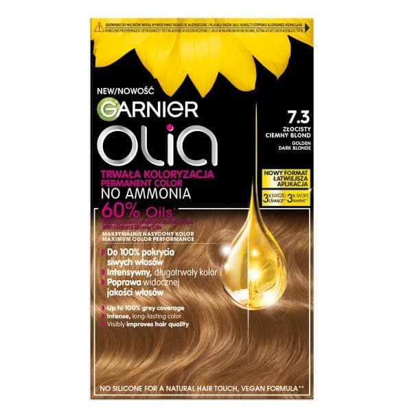 Olia farba do włosów 7.3 Złocisty Ciemny Blond