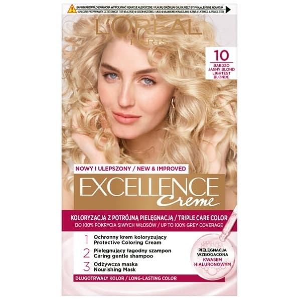 Loreal Excellence Farba do włosów - 10 Bardzo Jasny Blond (+++)