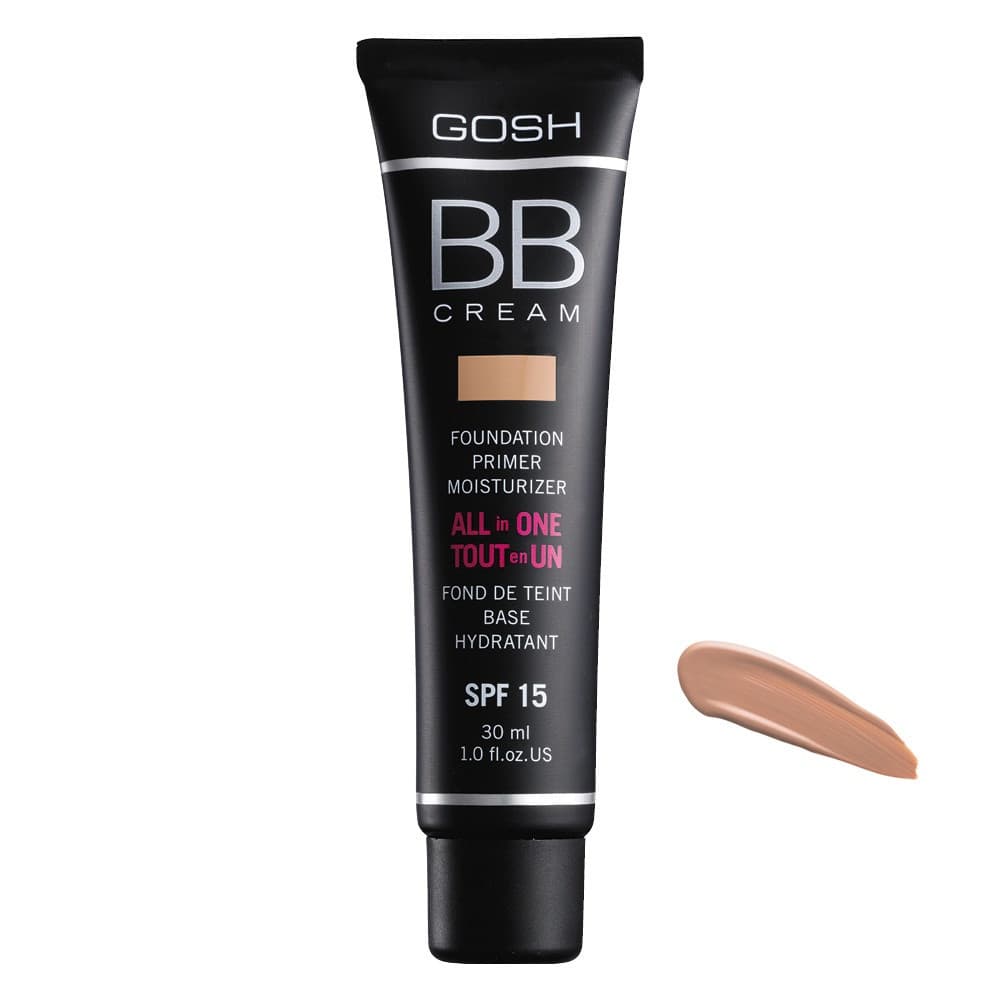 GOSH All In One BB Cream Foundation, Primer, Moisturizer Wielofunkcyjny krem BB – krem, baza, podkład 03 Warm Beige