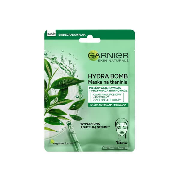 Skin Naturals Maska na tkaninie przywracająca równowagę z ekstraktem z zielonej herbaty