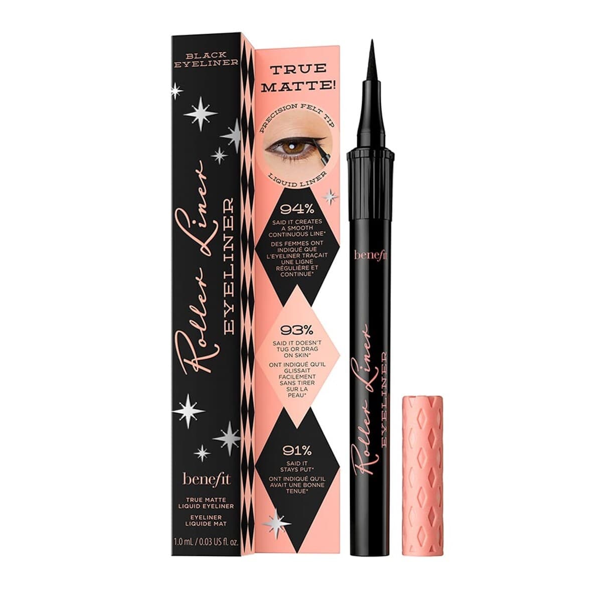 Roller Liner Matte Liquid Eyeliner matowy eyeliner w pisaku Black
