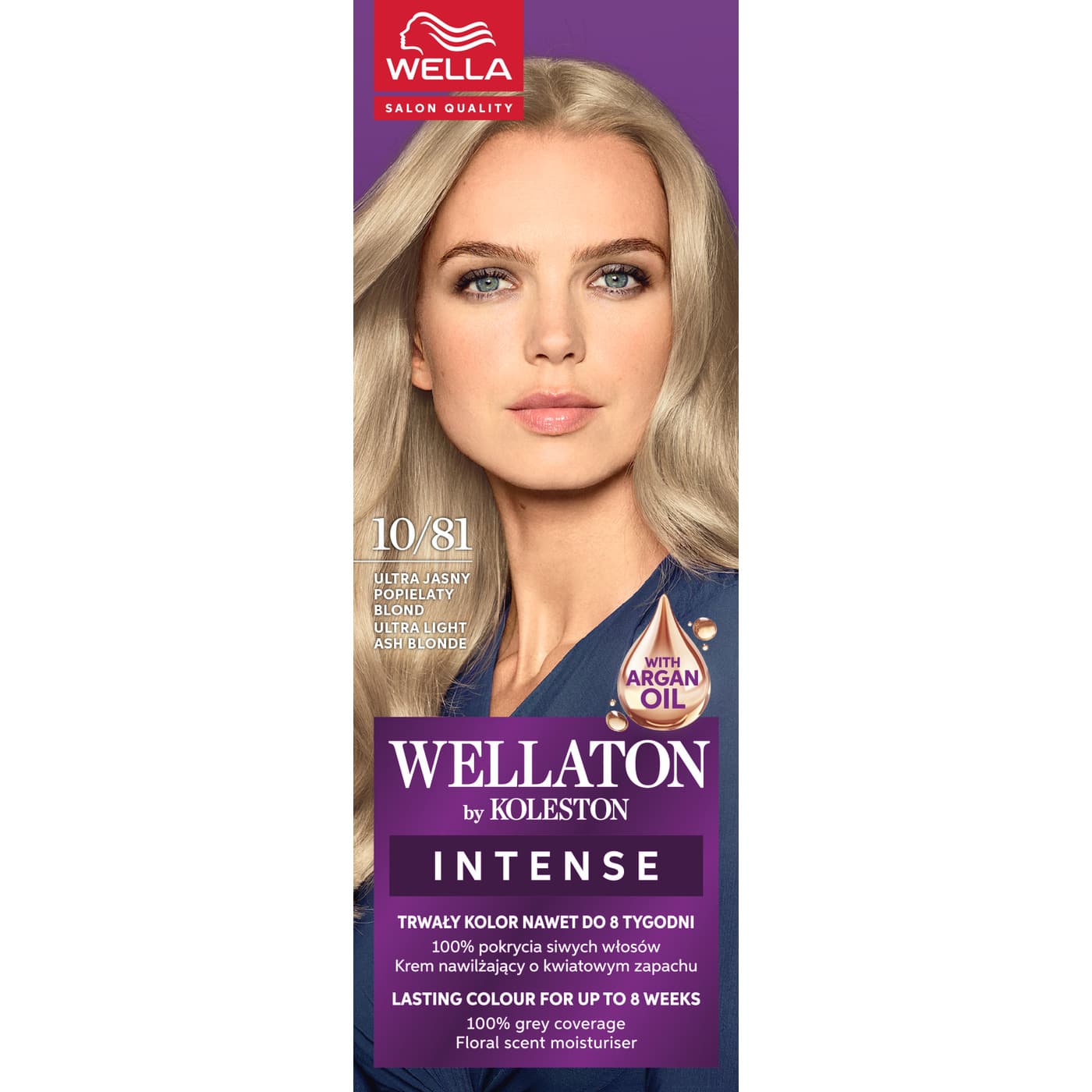 Wellaton by Koleston, farba do włosów, Ultra Jasny Popielaty Blond, 10/81