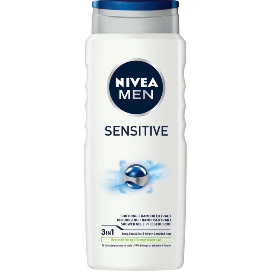 Men Sensitive 3w1 Łagodzący Żel Pod Prysznic Męski z Bambusem