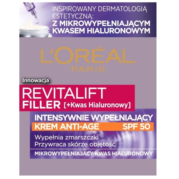 Revitalift Filler Intensywnie wypełniający krem anti-age SPF50