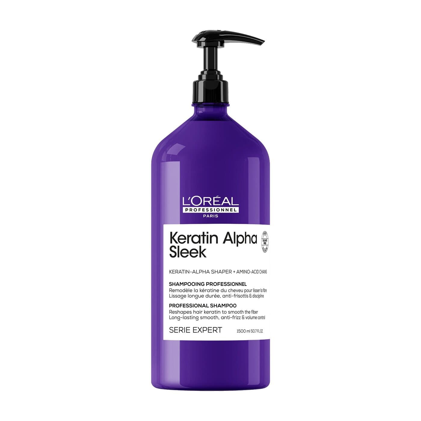 Loreal Keratin Alpha Sleek, szampon wygładzający do włosów puszących się