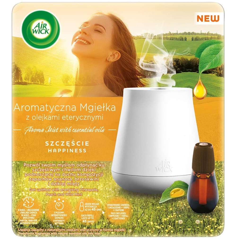 Essential Mist Aroma automatyczny odświeżacz powietrza + odprężający wkład Szczęście
