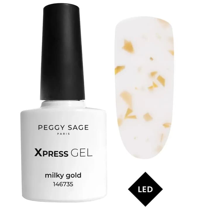Xpress Gel, żel, top i baza 3w1 do paznokci, Milky Gold
