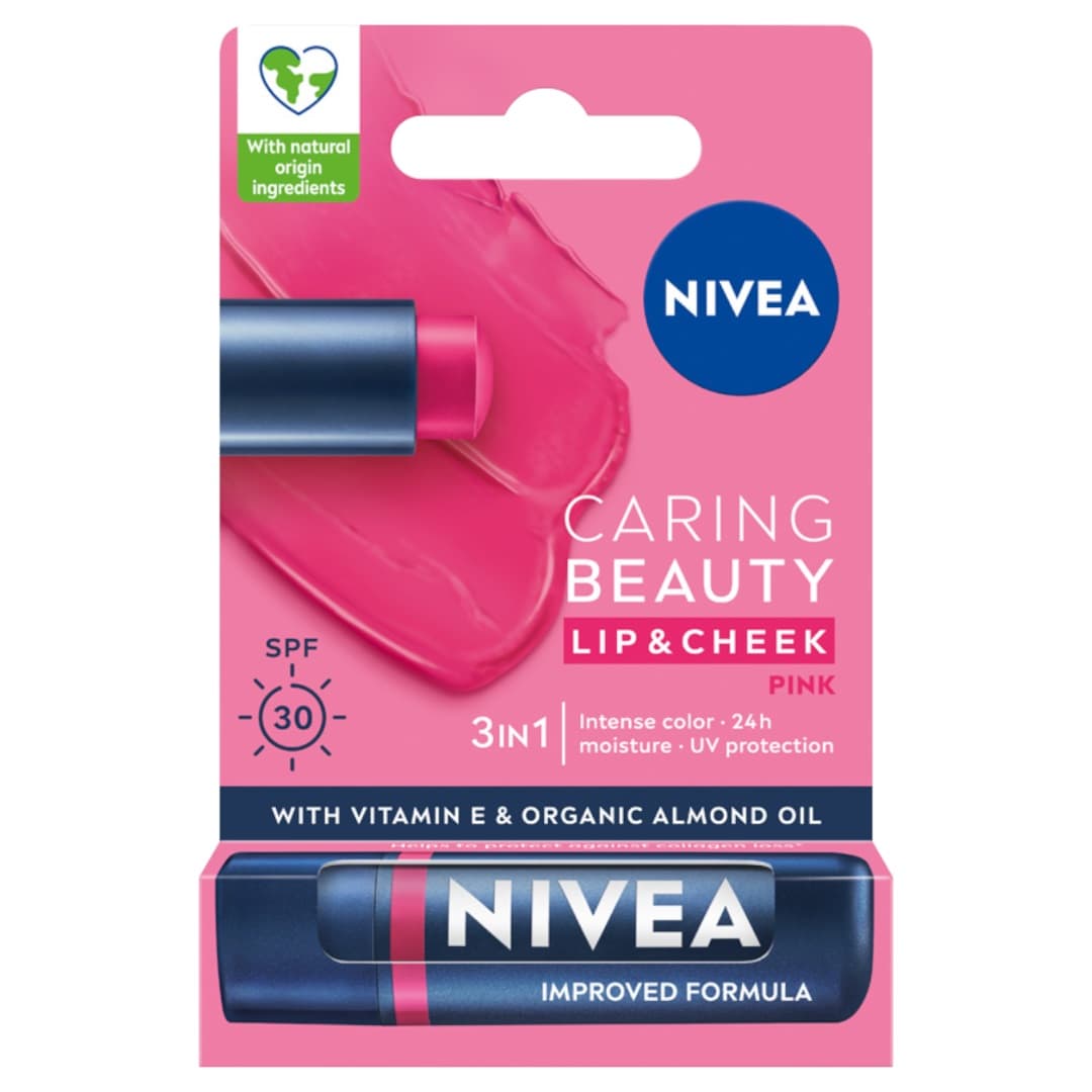 Pomadka do Ust Caring Beauty 3w1 Pink