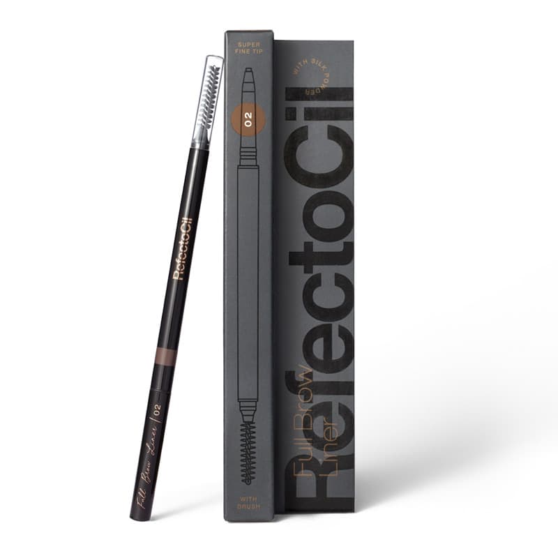 Wodoodporna kredka do brwi ze szczoteczką RefectoCil Full Brow Liner - 02 - średni brąz