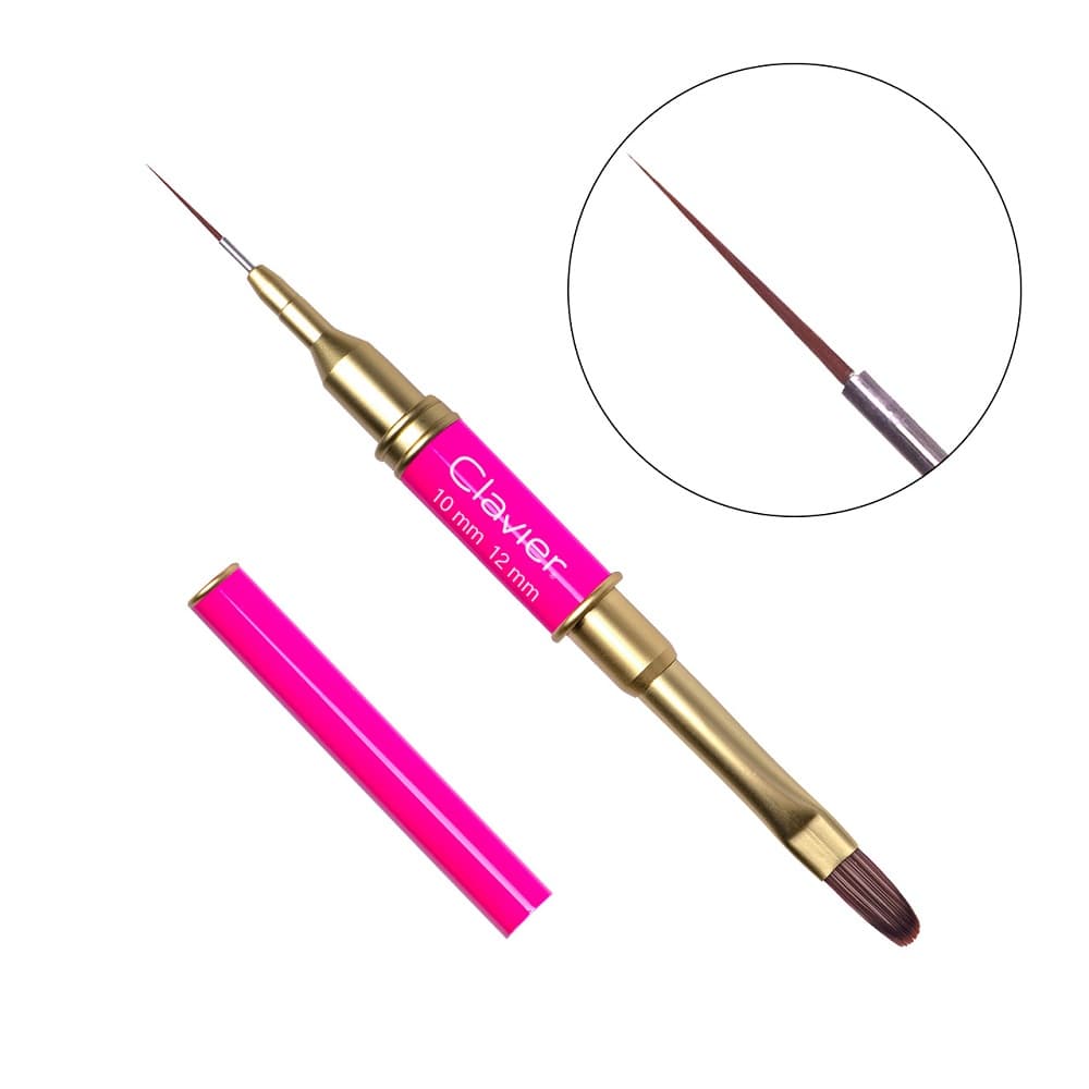 Podwójny pędzelek do zdobień Nr.012 - 10 mm i 12 mm - Magenta