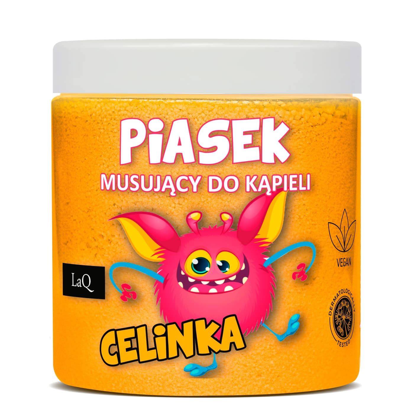 Dupcio, piasek musujący do kąpieli dla dzieci, pomarańczowy