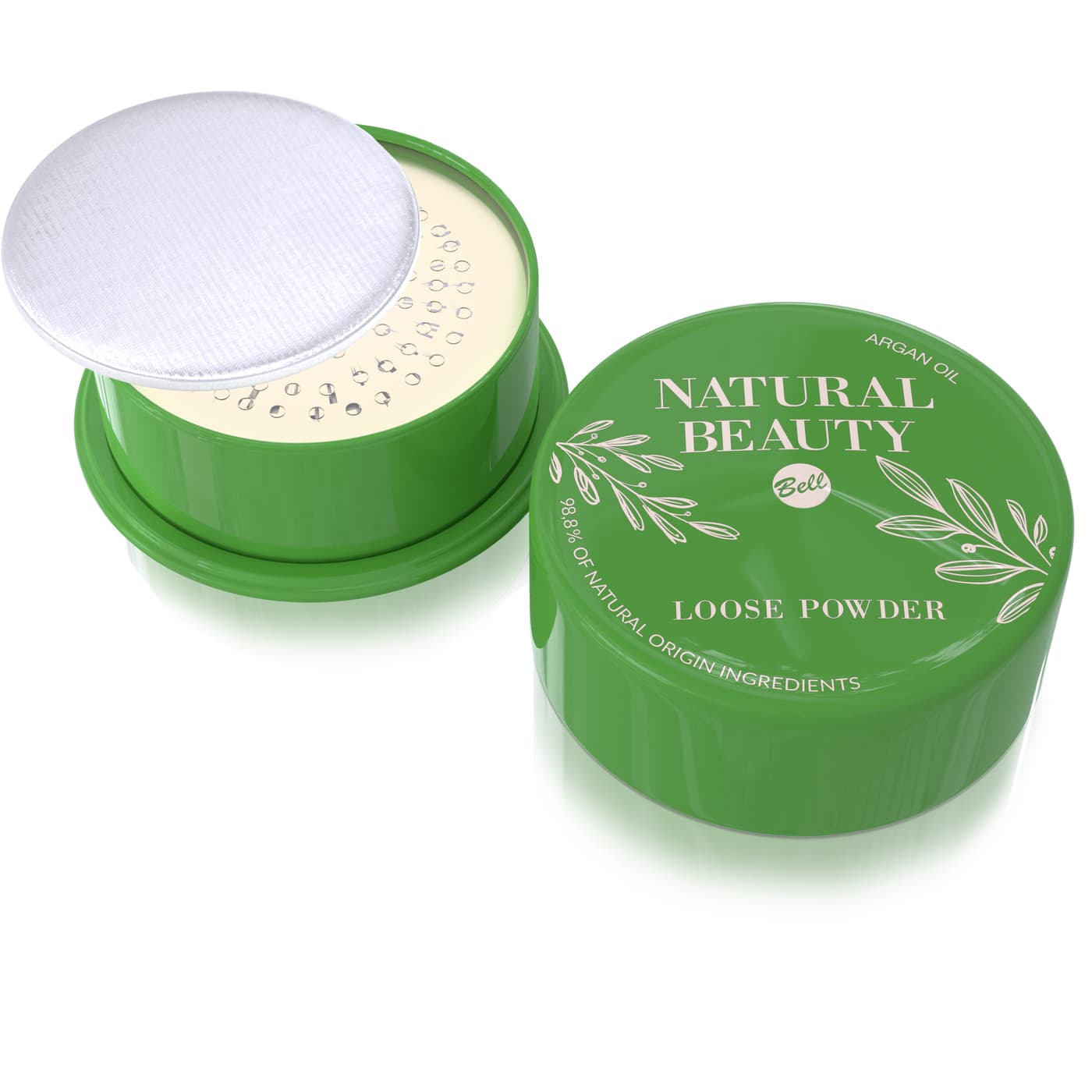 Natural Beauty - Loose Powder - Sypki puder matujący z olejem arganowym -