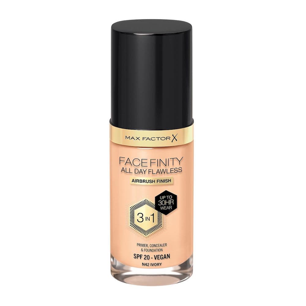 Facefinity All Day Flawless 3w1 kryjący podkład w płynie N42 Ivory