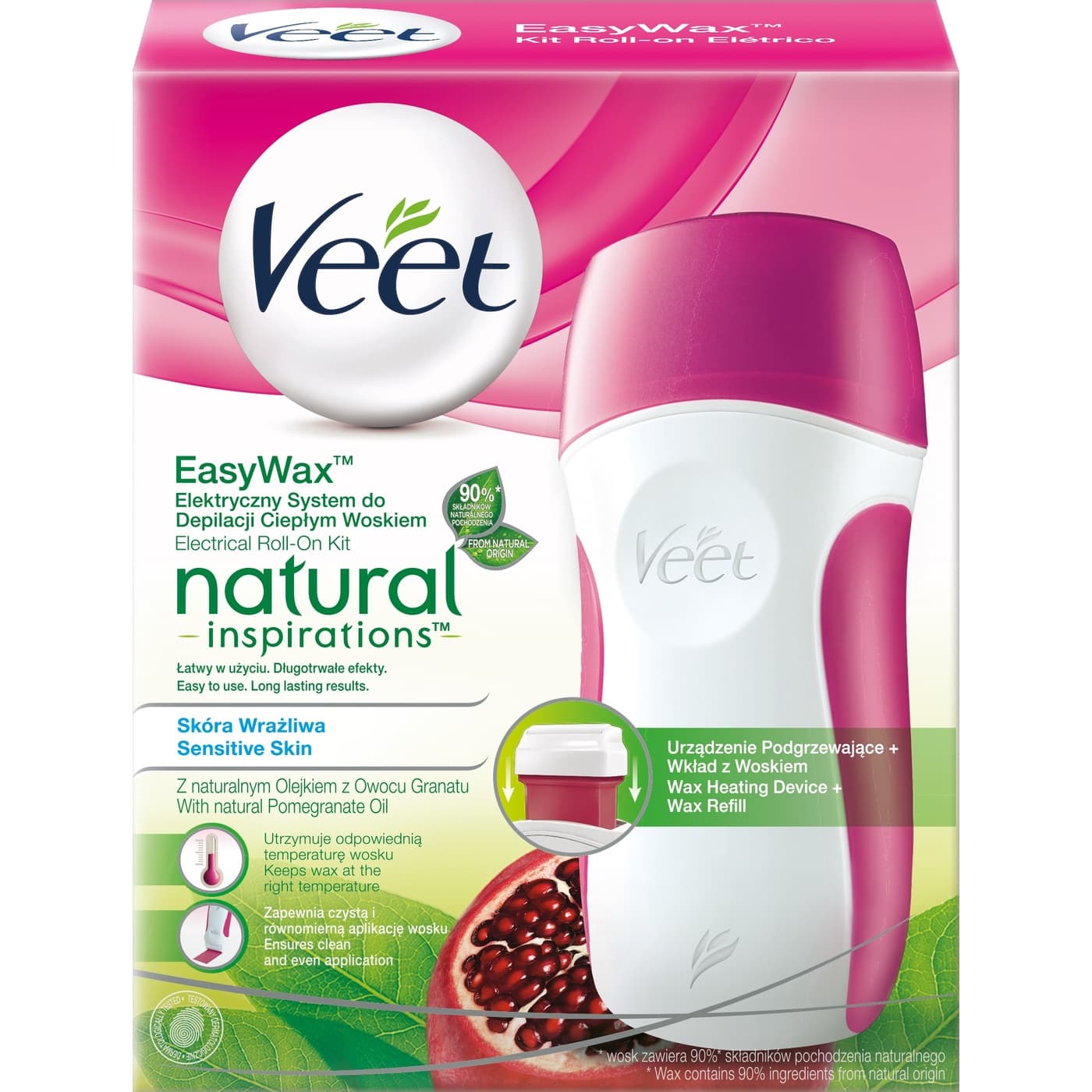 Veet elektryczny system do depilacji ciepłym woskiem w domu Natural Inspirations