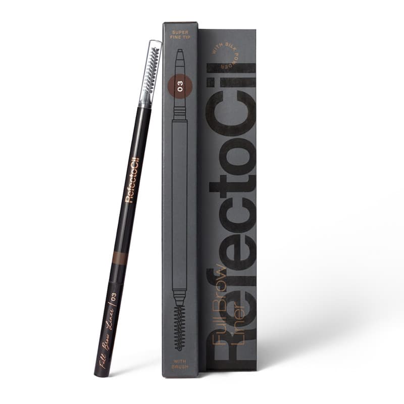 Wodoodporna kredka do brwi ze szczoteczką RefectoCil Full Brow Liner - 03 - ciemny brąz