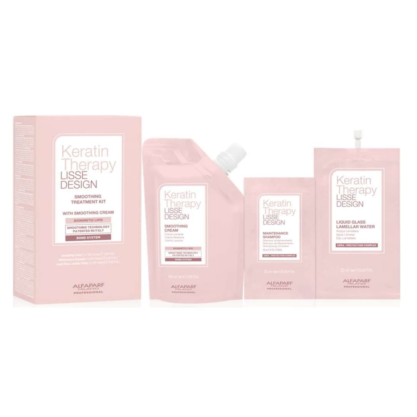 Keratin Therapy Lisse Design, zestaw do wypróbowania laminacji włosów, Intro Kit Smoothing Treatment