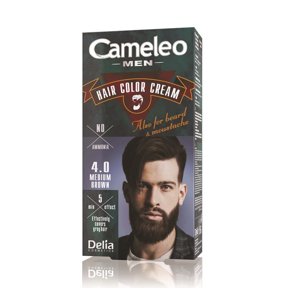 Men Hair Color Cream farba do włosów brody i wąsów 4.0 Medium Brown