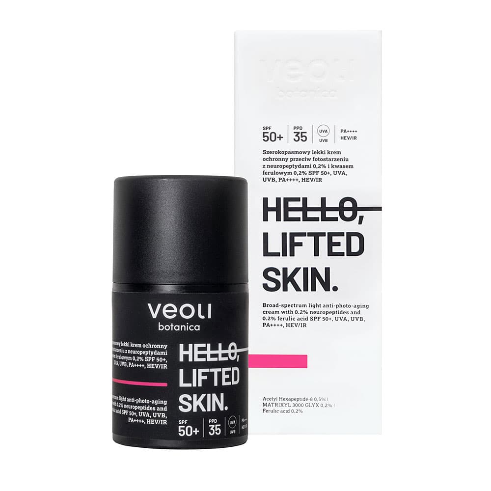 Hello Lifted Skin, szerokopasmowy lekki krem ochronny przeciw fotostarzeniu