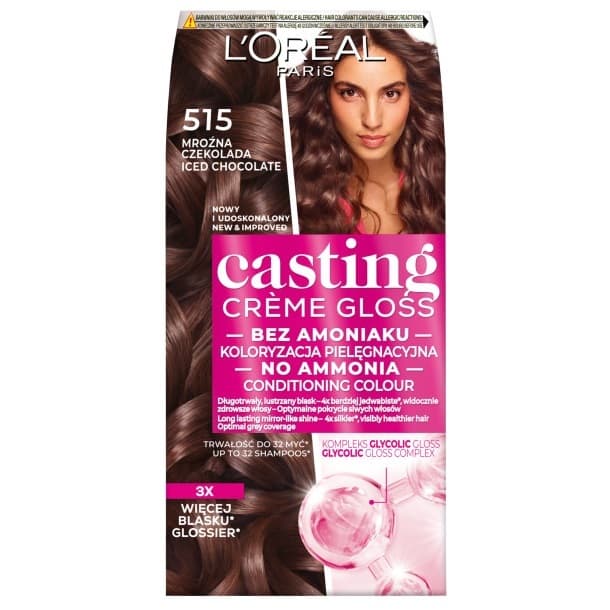 Loreal Casting Creme Gloss Farba Do Włosów Bez Amoniaku 515 Iced Chocolate