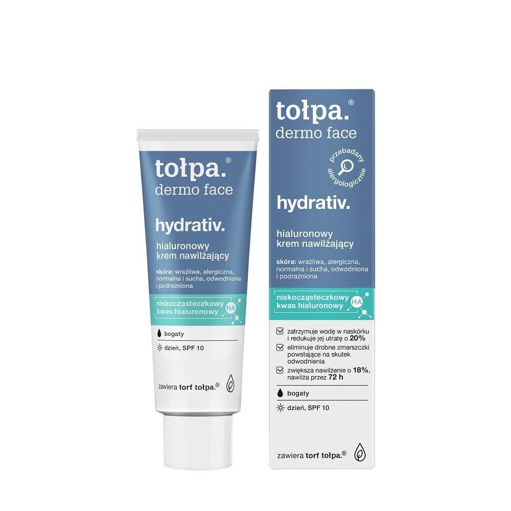 Dermo Face Hydrativ, hialuronowy krem nawilżający bogaty, SPF 10