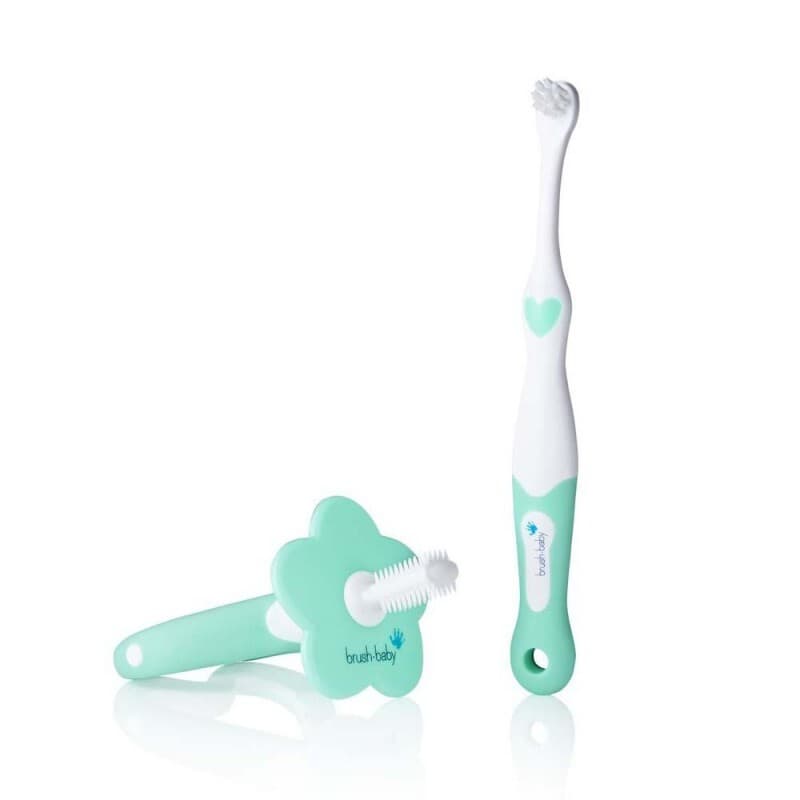 Baby My FirstBrush & Teether Set zestaw na ząbkowanie dla dzieci wieku 0-18m Mint