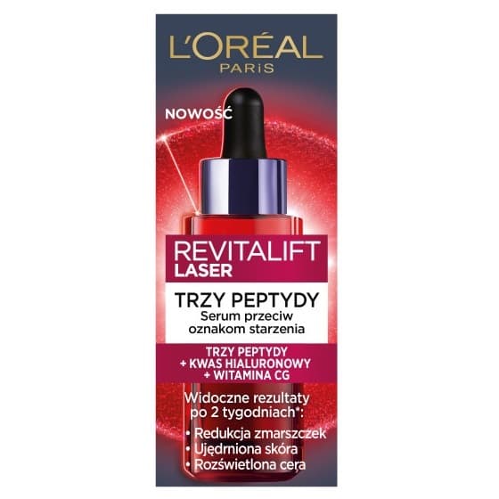 Revitalift Laser Tri-Peptides Serum przeciw oznakom starzenia - Trzy peptydy+kwas hialuronowy+witamina CG