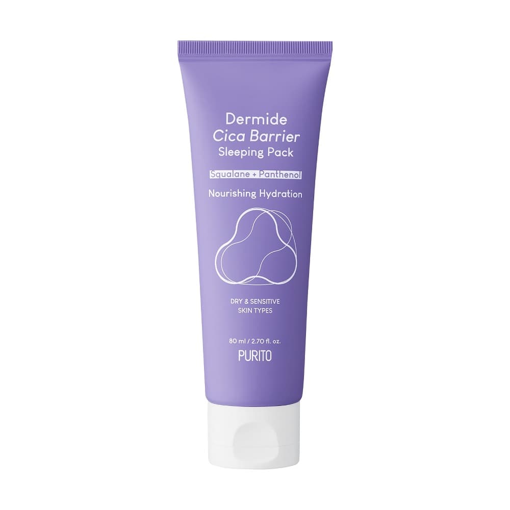 PURITO Dermide Cica Barrier Sleeping Pack krem regenerujący na noc z ekstraktem z wąkroty azjatyckiej